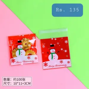 Christmas Themed 100pcs Cookie Candy Sleeve