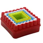 Set of 5 Square Double-sided: Straight and scalloped