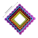 Set of 5 Square Double-sided: Straight and scalloped