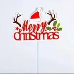 Merry Christmas theme Christmas hat paper card cake topper