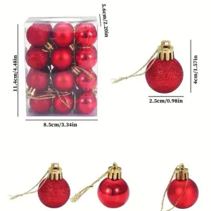 24pcs Christmas Ball Decorations Christmas Tree Anti-fall Christmas Decorations Hanging Balls Holiday Wedding Party