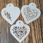 3 pcs heart theme icing stencil set