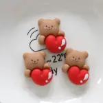 3 pcs Small toy Teddy Bear cake topper set