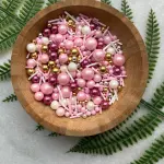 Confetti ,jimmies,pearl golden glossy balls shape Sprinklers 100gm