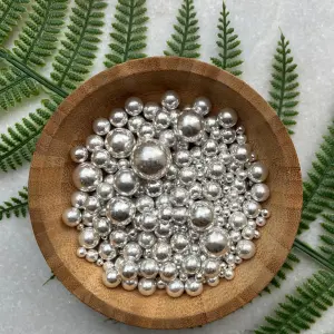 Silver pearl balls shape 3sizes mixed Sprinklers 100gm