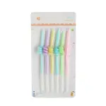 6 pcs twisted multicolored pastel cake candles