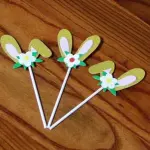 3 pcs Golden Easter Bunny Ears Cake Topper Decoration