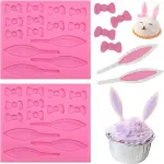 Easter Bunny Ear Bow Silicone Rabbit Silicone Fondant Mould