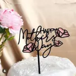 Mothers day topper with coloured acrylic rose cake topper