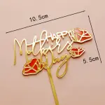 Mothers day topper with coloured acrylic rose cake topper