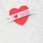 I love you mom heart cake topper