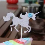 2 pcs silver and golden unicorn cake/ cupcake topper