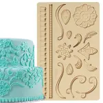 Lace flower boarder silicone Mould