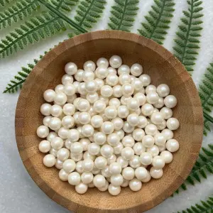 White Edible Pearl Sprinklers (4mm) 100gm