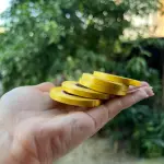 5mm * 10m meters Yellow Shiny Curling Ribbon packaging rope (1 pcs)