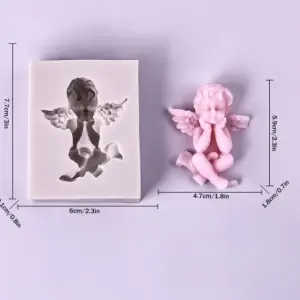 3D Cute Angel with wings silicone mould STYLE 4
