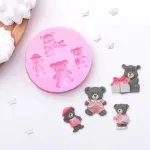 4 Cavity Cute Teddy Bear theme silicone mould