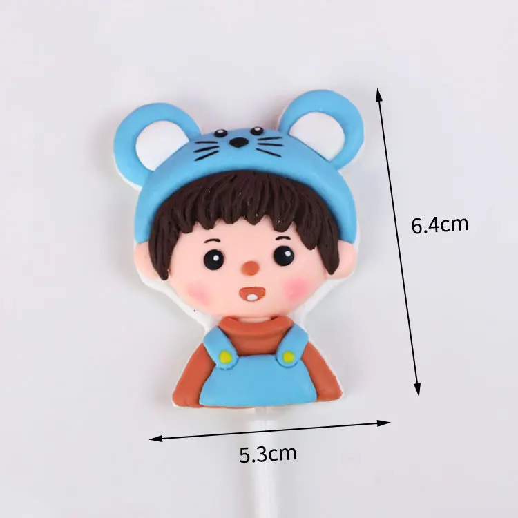 Cute Cartoon Boy in Mouse Hat Cake Toys