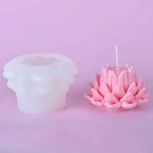 3D Lotus Flower Candle Silicone Mould Style 2