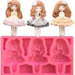 3D Cute Girl Princess Silicone Mould for Fondant