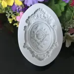 European Retro Rose Photo Frame Silicone Mould for Fondant, Chocolate & DIY Crafts