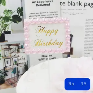 Happy Birthday Frame Cake Topper - Acrylic Cake Decor