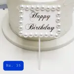 Happy Birthday Frame Cake Topper - Acrylic Cake Decor