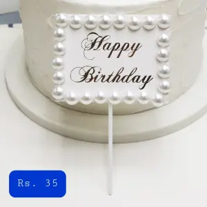 Happy Birthday Frame Cake Topper - Acrylic Cake Decor