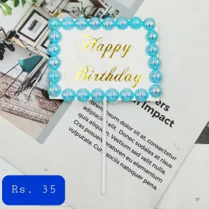 Happy Birthday Frame Cake Topper | Party Cake Decor