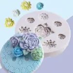 8 Cavity Rose Flower Assorted Silicone Mould for Fondant & Chocolate