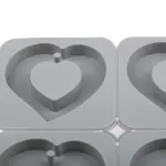 4 Cavity Heart Shape Silicone Mould with Hole for Fondant, Chocolate, Candle & Soap