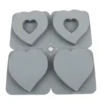 4 Cavity Heart Shape Silicone Mould with Hole for Fondant, Chocolate, Candle & Soap