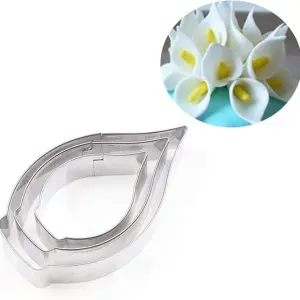 Stainless Steel Calla Lily Flower Cutter Set for Fondant & Gumpaste - 3 Pcs