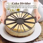 Round Cake Slice & Pie Slicer Marker, Cake Cutter Cake Divider, Cheesecake Cutter, Double Sided Cake Portion Marker, 10 or 12 Slices-Works for Cakes Up To 10-Inches Diameter