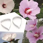2 Pcs Hibiscus Flower Petal Cutter Set for Fondant & Gumpaste Decoration
