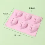 6 cavity 3D geometry heart shape Silicone mould