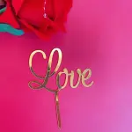 1 pcs Golden acrylic love topper