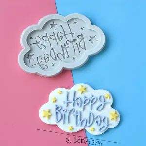 Cloud shape happy birthday DIY silicone fondant mould