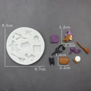 Witchcraft theme,Witch Mould halloween silicone fondant mould