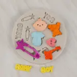 Baby boy theme baby shower silicone Fondant mould