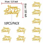 2 pcs Happy Birthday Paper Cake topper