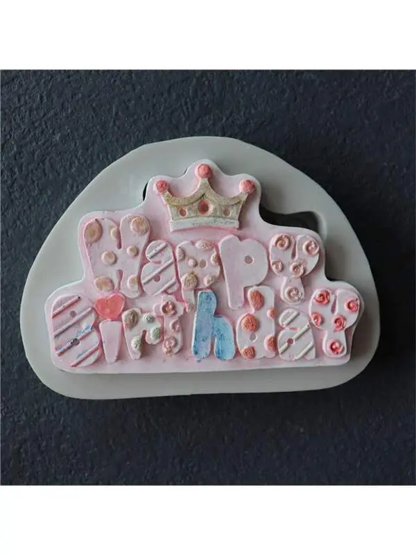 Happy Birthday Crown & Candle Shaped Silicone Mould