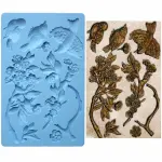 Bird & Blossom Floral Silicone Mould