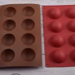 8 cavity semi circle sphere dome shape silicone mould