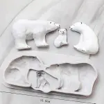 3 cavity Polar bear family silicone mould