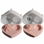 heart shape storage box with lid silicone mould (large size )