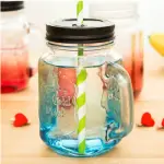 1 pcs Glass Mason Jars With Straw