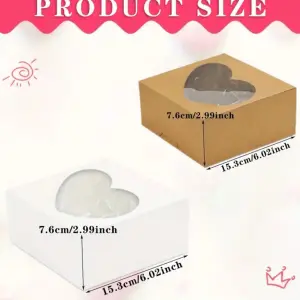10 Pcs White Heart Window Multipurpose Gift & Packaging Box