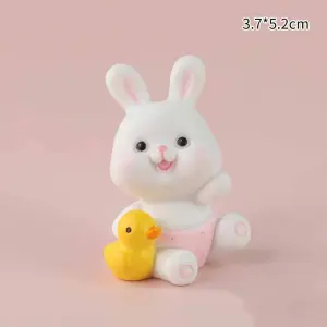 Cute Bunny with Duck Cake Toys Figurine