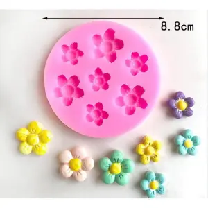 7 CAVITY FIVE PETAL FLOWER SILICON MOULD